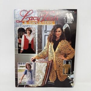 Lacy Vests & Sweaters 6 Desugnes Annie's Attic Crochet Pattern Booklet